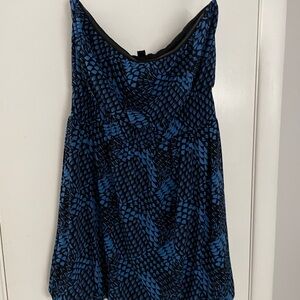 Blue and Black Patterned Dress